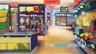 Supermarket Interior Stock Image