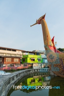 Suphannahong Boat In Wat Cha Lor Temple Stock Photo