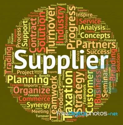 Supplier Word Indicates Wholesale Supply And Wordclouds Stock Image