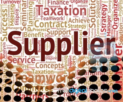 Supplier Word Means Middleman Merchant And Wholesale Stock Image