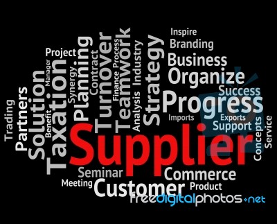 Supplier Word Shows Retailers Words And Trade Stock Image