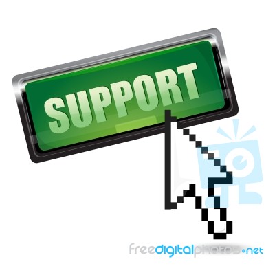 Support Button With Cursor Stock Image