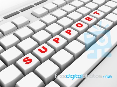 Support Computer Key Board  Showing Help And Guidance Stock Image