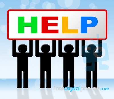 Support Help Indicates Assist Answers And Advice Stock Image