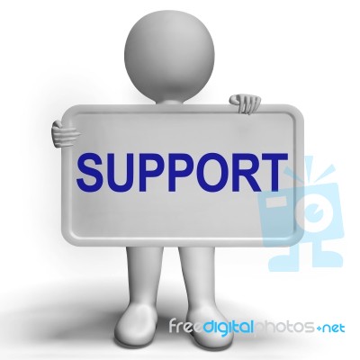 Support On Sign Showing Customer Help And Advice Stock Image