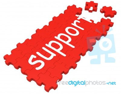 Support Puzzle Showing Advice And Assistance Stock Image