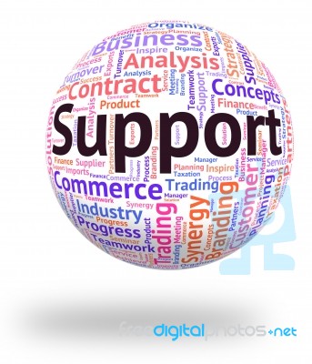 Support Word Means Text Assist And Assistance Stock Image