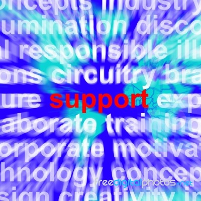 Support Word Over Map Stock Image