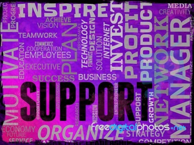 Support Words Indicate Help Support And Asistance Stock Image