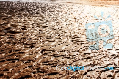 Surface Of Beach With Morning Light Stock Photo