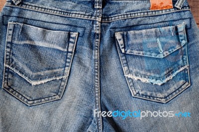 Surface Of Old Jeans Stock Photo