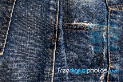 Surface Of Old Jeans Stock Photo