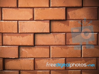 Surface Of Red Brick Wall Stock Photo