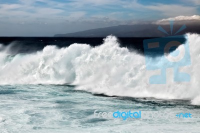 Surf's Up In Tenerife Stock Photo