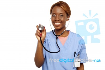 Surgeon Doctor Showing Stethoscope Stock Photo