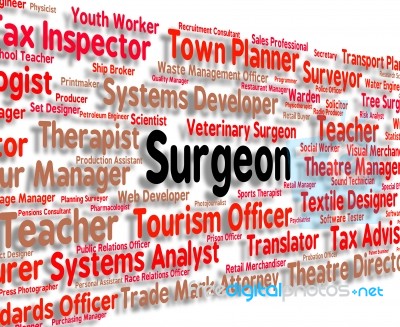 Surgeon Job Showing General Practitioner Stock Image