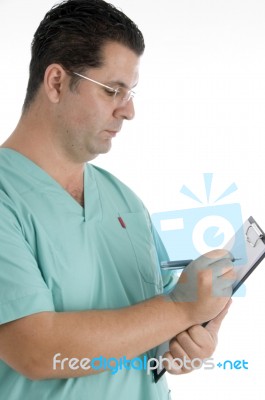 Surgeon Writing Prescription Stock Photo