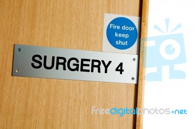 Surgery Sign Stock Photo