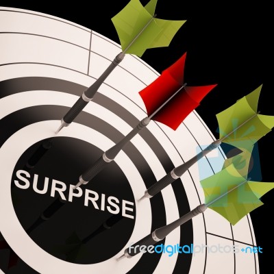 Surprise On Dartboard Shows Aimed Astonishment Stock Image