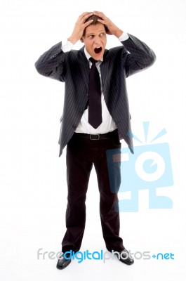 Surprised Businessman Stock Photo