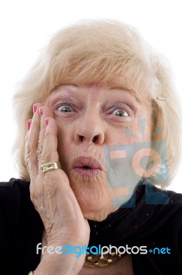 Surprised Old Woman Stock Photo