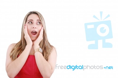 Surprised Young Woman Stock Photo