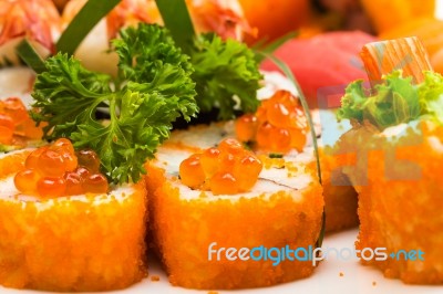 Sushi Caviare Stock Photo