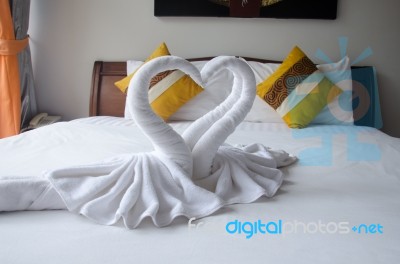 Swan Towel Stock Photo