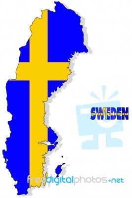 Sweden Map Symbol Stock Image