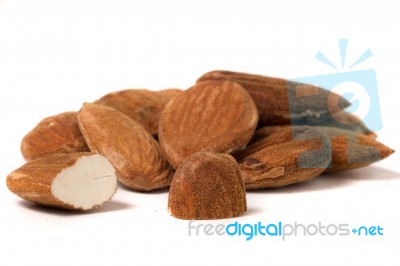 Sweet Almond Drupes Stock Photo