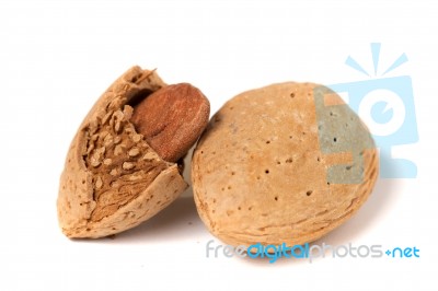 Sweet Almonds On White Background Stock Photo