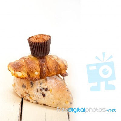 Sweet Bread Cake Selection Stock Photo