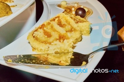 Sweet Cake On A Platter Stock Photo