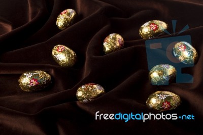 Sweet Chocolate Eggs Stock Photo