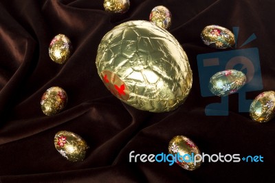 Sweet Chocolate Eggs Stock Photo