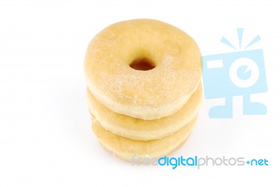 Sweet Donuts White Background Stock Photo