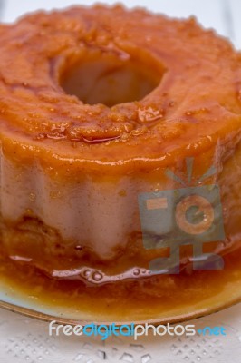 Sweet Guava Pudding On A White Background Stock Photo