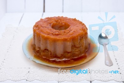 Sweet Guava Pudding On A White Background Stock Photo