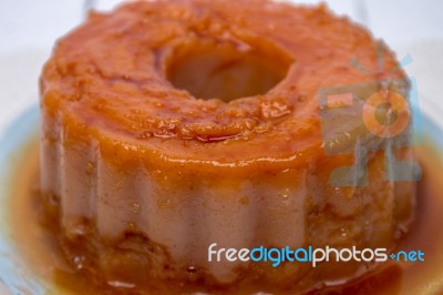 Sweet Guava Pudding On A White Background Stock Photo