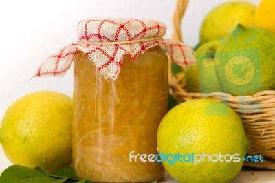 Sweet Lemon Jam From The Organic Garden Stock Photo