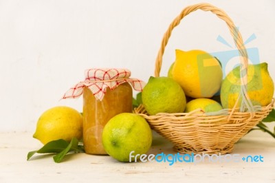 Sweet Lemon Jam From The Organic Garden Stock Photo