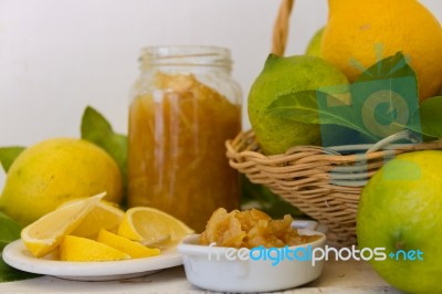 Sweet Lemon Jam From The Organic Garden Stock Photo