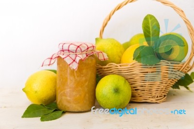 Sweet Lemon Jam From The Organic Garden Stock Photo