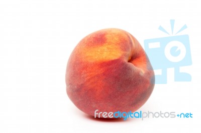 Sweet Peach Isolated On A White Background Stock Photo