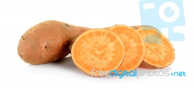 Sweet Potato Isolated On The White Background Stock Photo