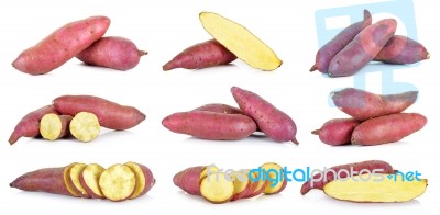 Sweet Potato Isolated On The White Background Stock Photo