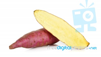 Sweet Potato Isolated On The White Background Stock Photo