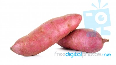 Sweet Potato Isolated On The White Background Stock Photo