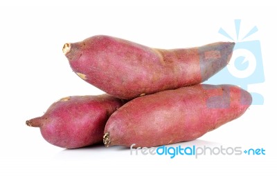 Sweet Potato Isolated On The White Background Stock Photo