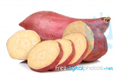 Sweet Potato Isolated On The White Background Stock Photo